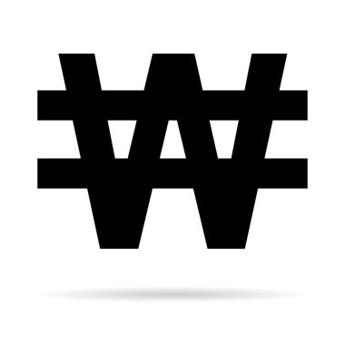 Kazanan Güney Kore ikonu, para krw finans nakit gelir tasarımı, para logosu illüstrasyon .