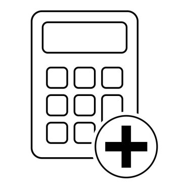 Hesap makinesi simgesi, matematik web düğmesi vektör illüstrasyonu. İnternet sitesi finans teknolojisi tasarımı .