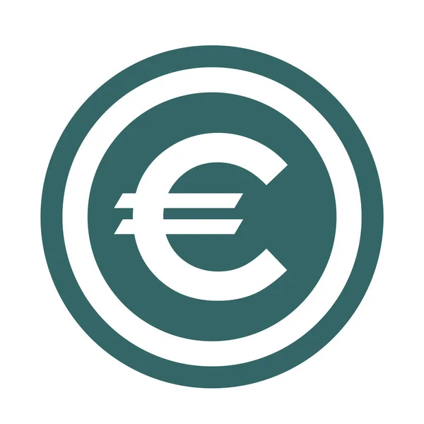 Euro Düz Simge Işareti Vektörü Kağıt Para Sembolü Beyaz Arkaplanda — Stok Vektör