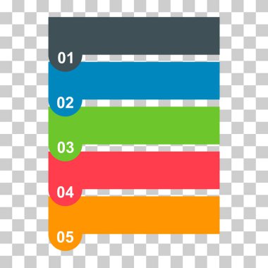 Beş adım dikey enfografik diyagram, iş bilgisi tasarımı, grafik vektör illüstrasyonu .