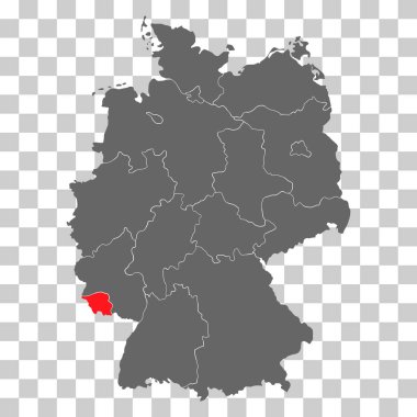 Germany map icon of Saarland, geography blank concept, isolated graphic background vector illustration .