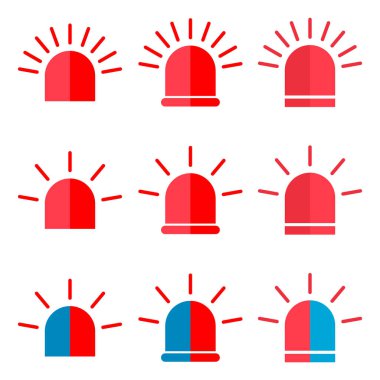 Siren yangın alarmı işareti, tehlike işareti, ambulans uyarı vektör illüstrasyonu .