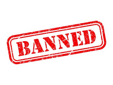 Yasaklanmış pul sembolü, etiket etiketi işareti düğmesi, metin sancak vektör illüstrasyonu .