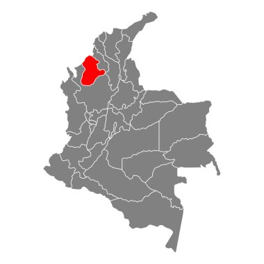 Cordoba of Colombia map shape, travel web flat concept icon vector illustration .