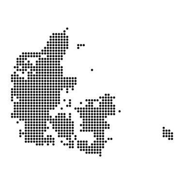 Danimarka harita sembolü şekli, seyahat web düz konsept vektör çizimi .