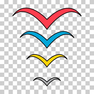 Uçan kuş tasarımı, doğa özgürlüğü işareti, vektör illüstrasyonu .