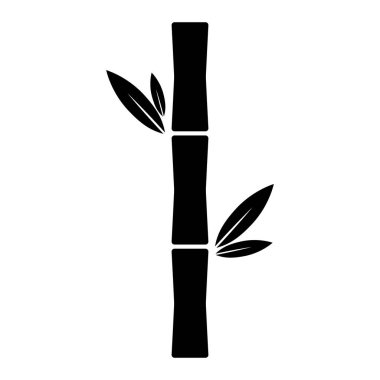 Bambu yaprağı ikonu, doğa tropikal sembol tasarımı, ağ işareti vektör çizimi .