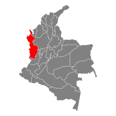 Kolombiya Choco haritası şekli, seyahat web düz konsept vektör çizimi .