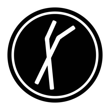 Basit plastik saman simgesi, parti tüpü içecek ekipmanı sembolü, vektör illüstrasyonu .