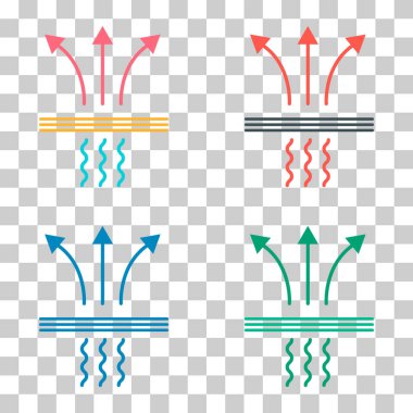 Solunabilir direnç simgesi seti, su geçirmez madde koruma işareti, web vektör illüstrasyonu .