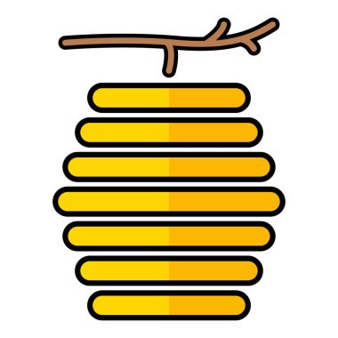 Kovan doğal ikonu, arı ağı düz yaşam alanı işareti, grafik vektör illüstrasyonu .