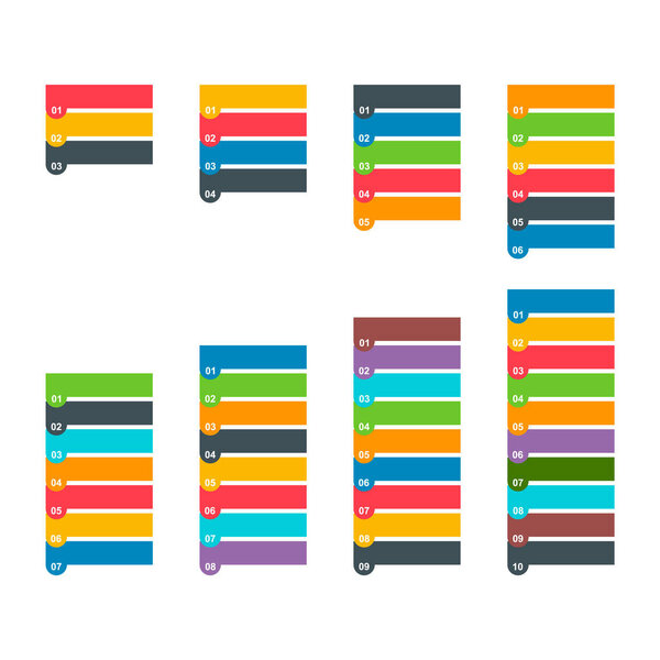 Набор инфографической вертикальной диаграммы, дизайн бизнес-информации, векторная иллюстрация диаграмм .