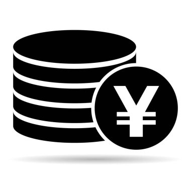 Yuan yığın gölge para, düz simge para tasarımı, nakit işareti çizimi .