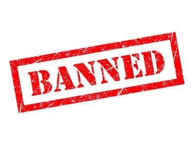 Yasaklanmış pul sembolü, etiket etiketi işareti düğmesi, metin sancak vektör illüstrasyonu .