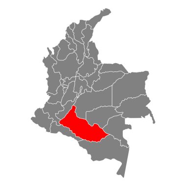 Kolombiya haritası şekli Caqueta, seyahat web düz konsept vektör çizimi .