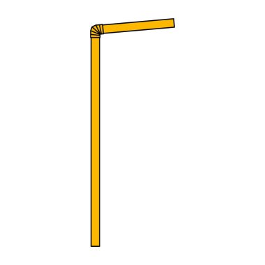 Basit plastik saman simgesi, parti tüpü içecek ekipmanı sembolü, vektör illüstrasyonu .