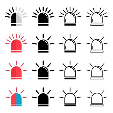 Siren yangın alarmı işareti, tehlike işareti, ambulans uyarı vektör illüstrasyonu .