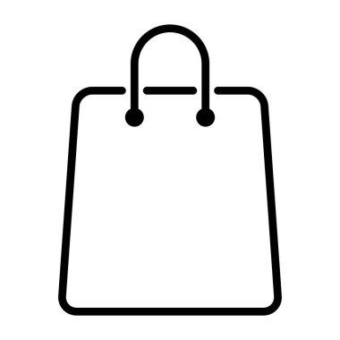 Alışveriş poşeti çizgisi simgesi, süpermarket kağıdı plastik paket işareti, eco mağaza vektör illüstrasyonu .