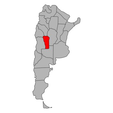 Arjantin haritası sembolü San Luis, seyahat web ikonu çizimi .