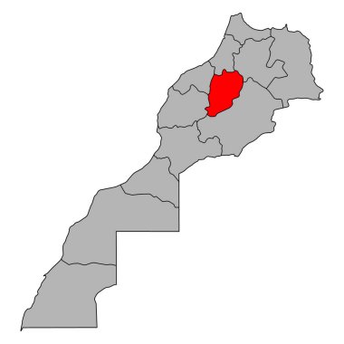 Fas haritası şekli, seyahat web simgesi çizimi .