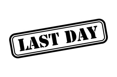 Son gün pul sembolü, etiket etiketi işareti düğmesi, metin sancak vektör illüstrasyonu .