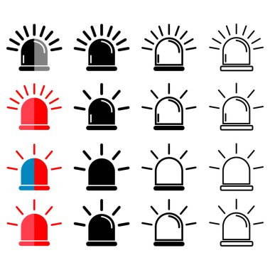 Siren yangın alarmı işareti, tehlike işareti, ambulans uyarı vektör illüstrasyonu .
