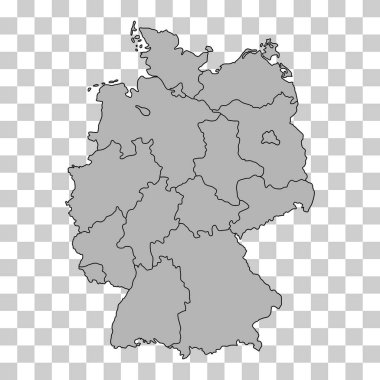 Almanya harita simgesi, coğrafi boşluk konsepti, izole edilmiş grafik arkaplan vektörü illüstrasyonu .