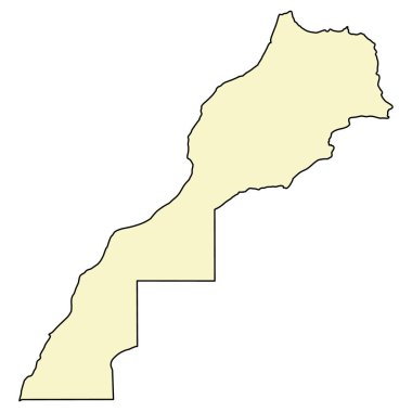 Fas haritası sembol şekli, seyahat web düz konsept vektör çizimi .