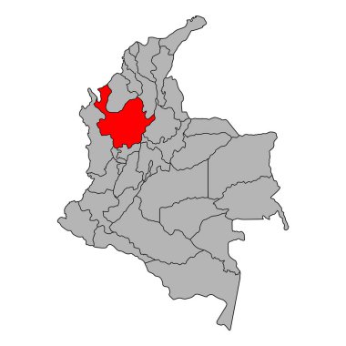 Kolombiya haritasının antioquia şekli, seyahat web düz konsept vektör çizimi .