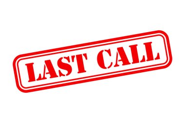 Son çağrı pul sembolü, etiket etiketi işareti düğmesi, metin sancak vektör illüstrasyonu .