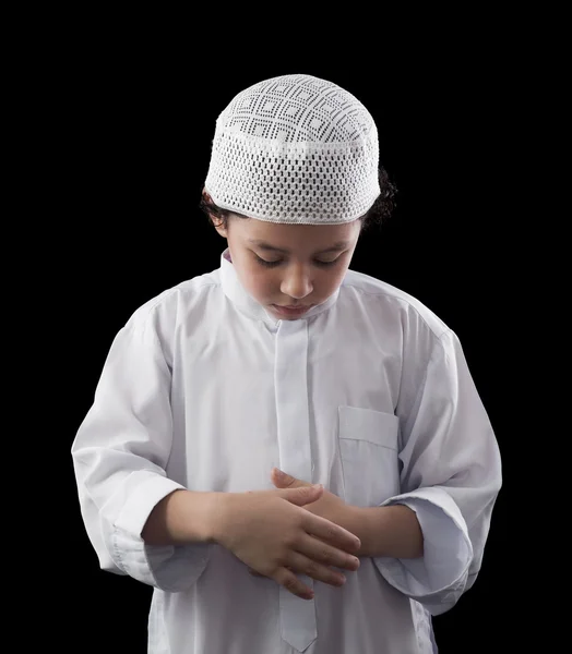 Little Young Muslim Boy Praying — Stok Foto