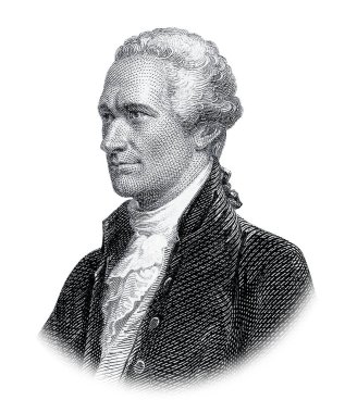 Alexander Hamilton Beyaz Arkaplanda İzole Edildi