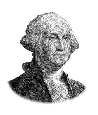 Beyaz Arkaplanda İzole Edilmiş George Washington Portresi