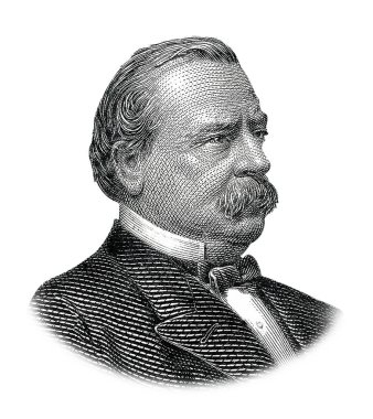 Grover Cleveland Portresi Beyaz Arkaplanda İzole Edildi
