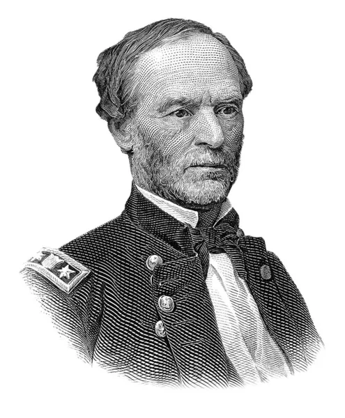 Portrét Generála Williama Tecumseha Shermana Izolovaný Bílém Pozadí — Stock fotografie
