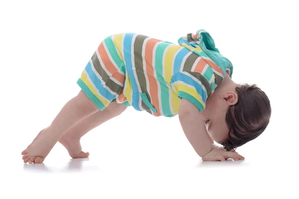 Crawling Baby Looking Backwards — Stock Photo, Image