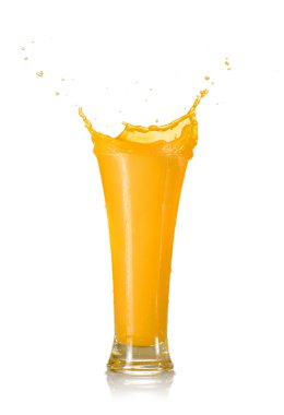 Mango suyu Splash bir cam