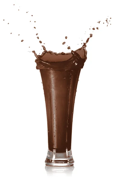 Chocolade plons in een glas — Stockfoto