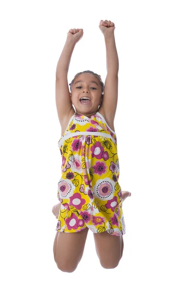 Actieve gelukkig meisje springen — Stockfoto