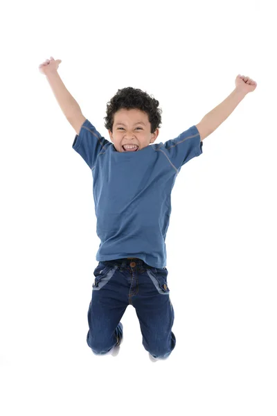 Active Happy Boy Jumping High — Stock Photo, Image