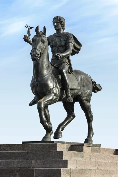 Greek Leader Alexander The Great on Horse — Stock Photo, Image