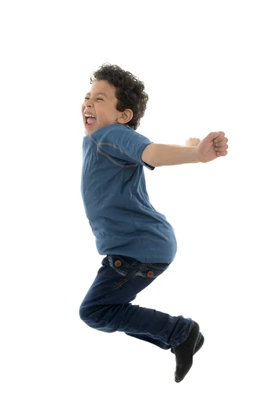 Beautiful Happy Boy Jumping — Stock Photo, Image