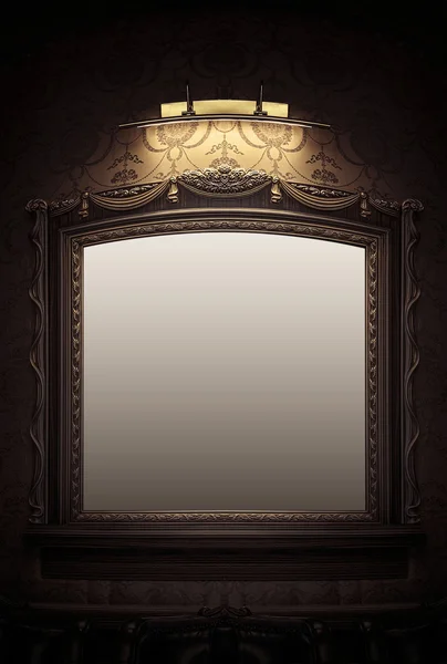 Зеркало темной комнаты — стоковое фото