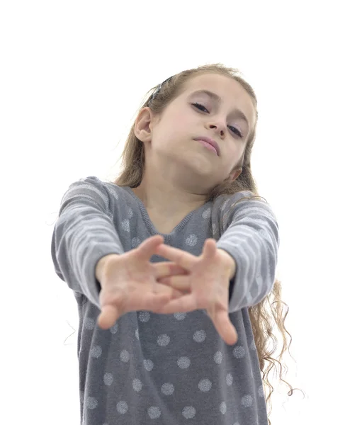 Menina esticando seus braços — Fotografia de Stock