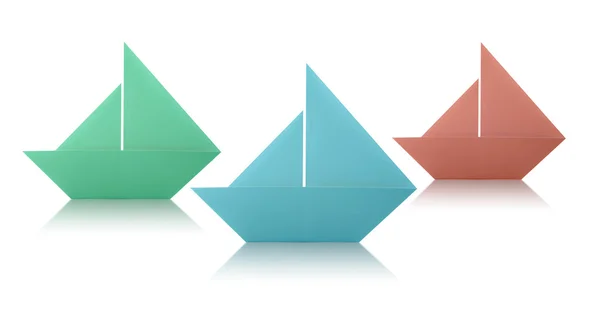 Origami Paper Sailing Boats — Stock Photo, Image