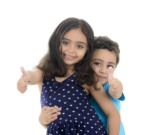 Thumb Up Little Boy and Girl — Stock Photo, Image