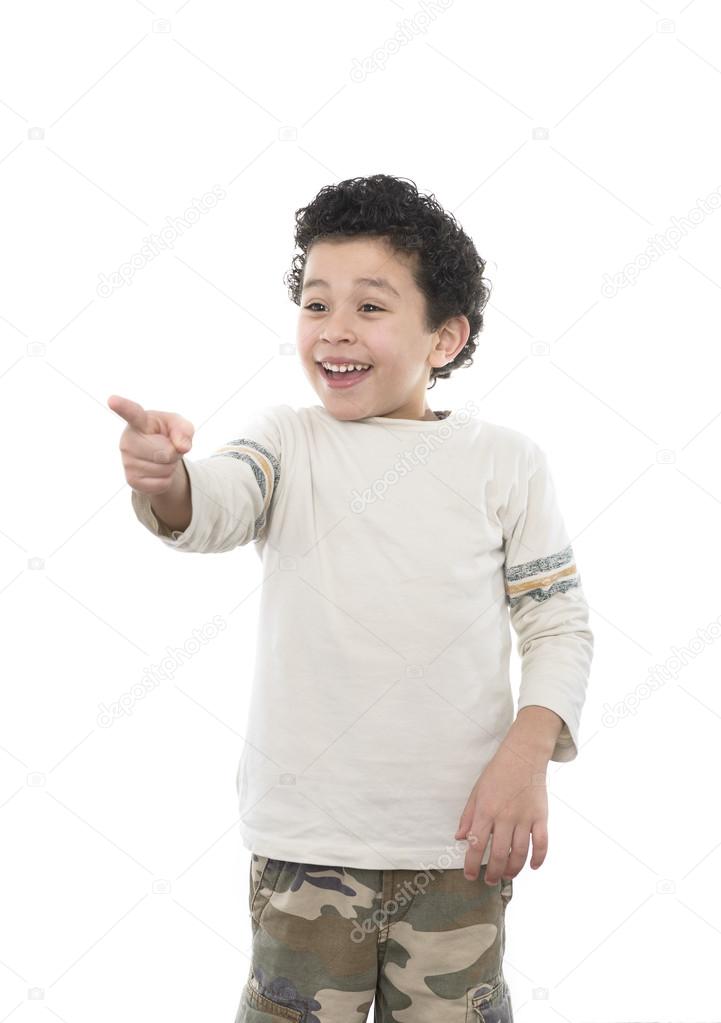 Smiling Boy Pointing