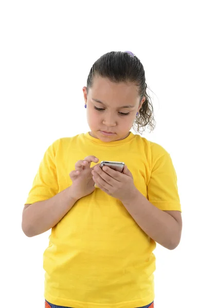 Menina usando seu telefone móvel — Fotografia de Stock