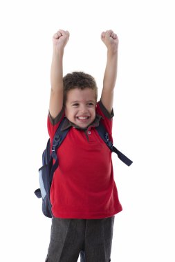 Genç mutlu okul çocuğu