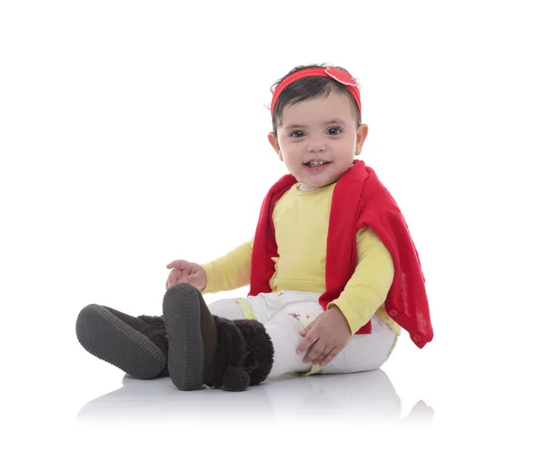 Happy Young Girl Sitting — Stock Photo, Image